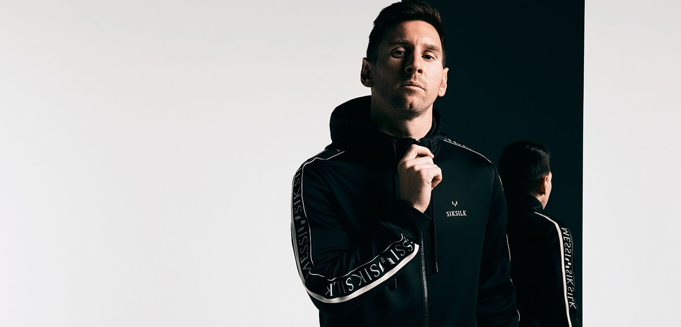 Leo Messi wearing his Sik Silk collab tracksuit