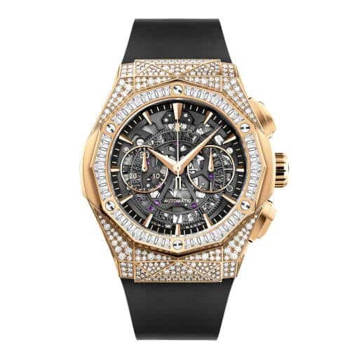 18K Rose Gold Chronograph Watch with 156 Diamonds