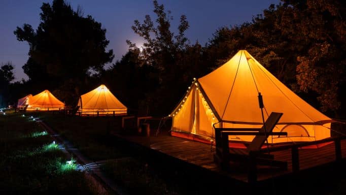 glamping in bell tents