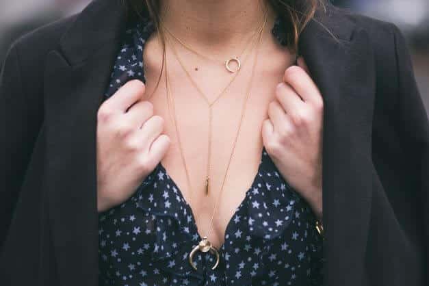 woman wearing vintage jewellery