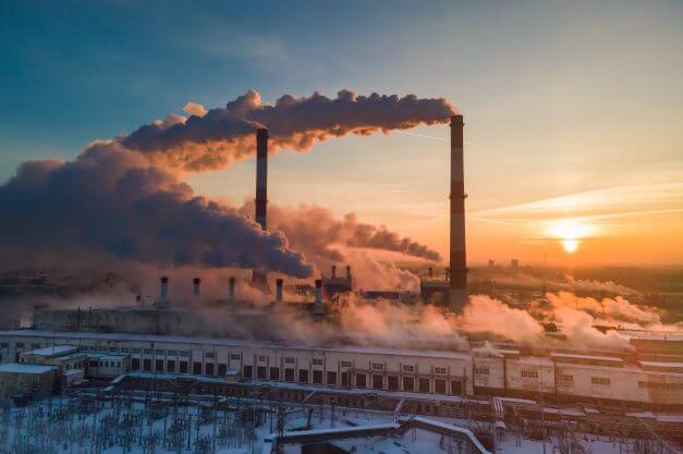 factory burning fossil fuels