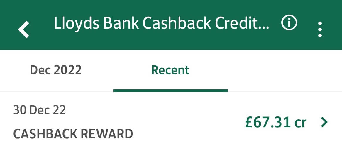 cashback card credit