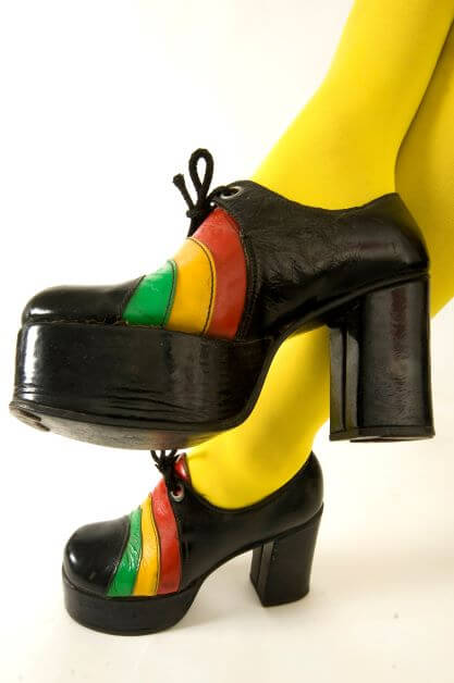 Platform heels with rainbow colours