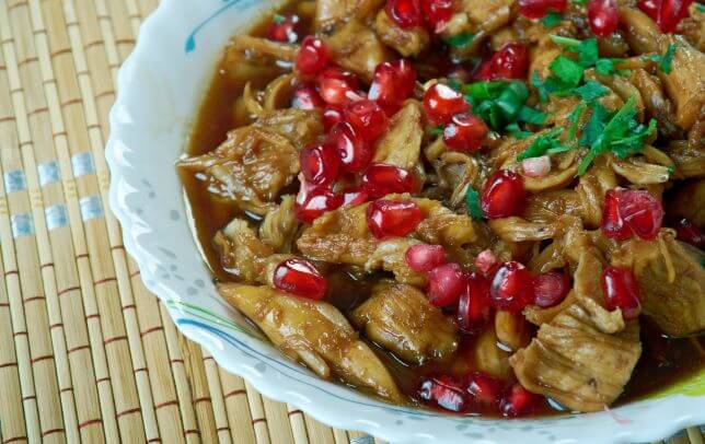Fesenjan chicken and pommegranate stew