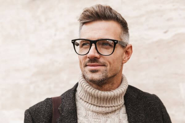 man wearing glasses