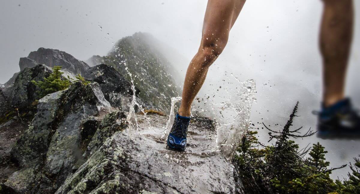 trail running in wet conditions
