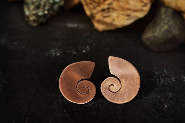 Small copper earrings