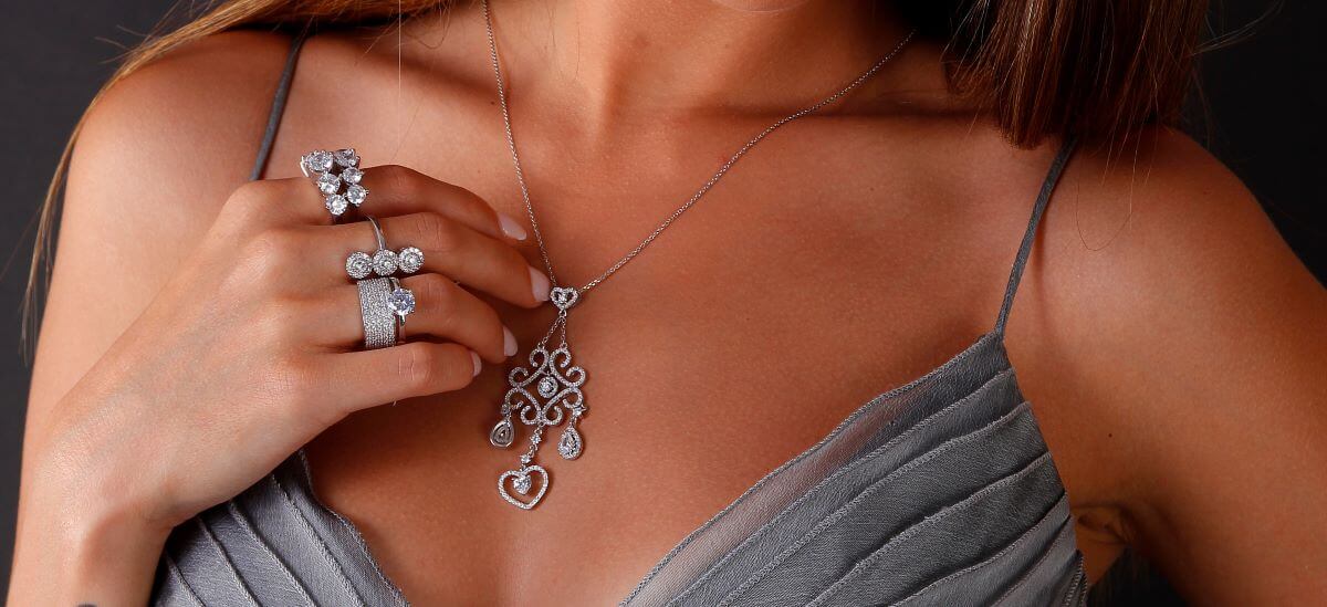 woman wearing diamond jewellery