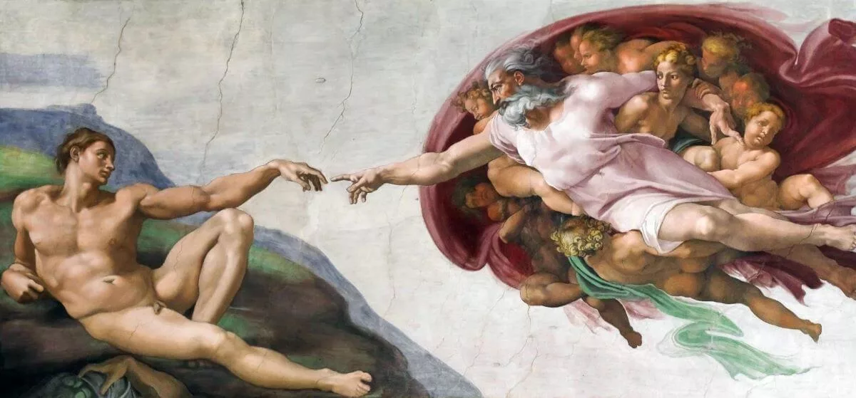 The Creation of Adam in the Sistine chapel
