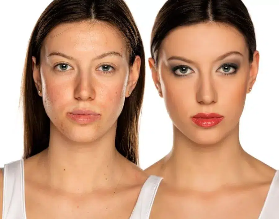 woman before and after makeup jpg