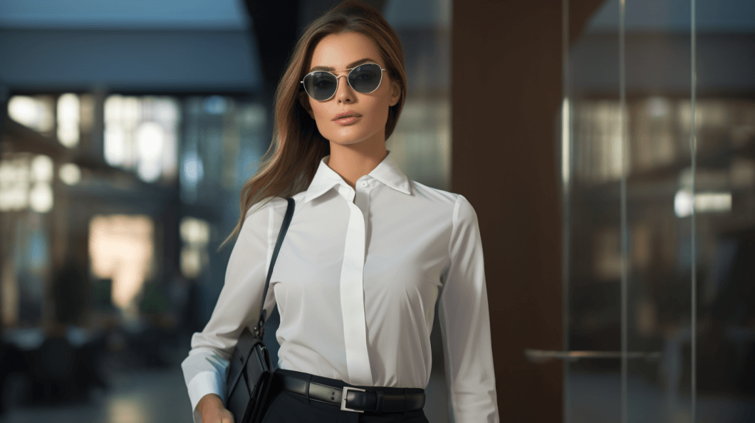 woman heading to business meeting