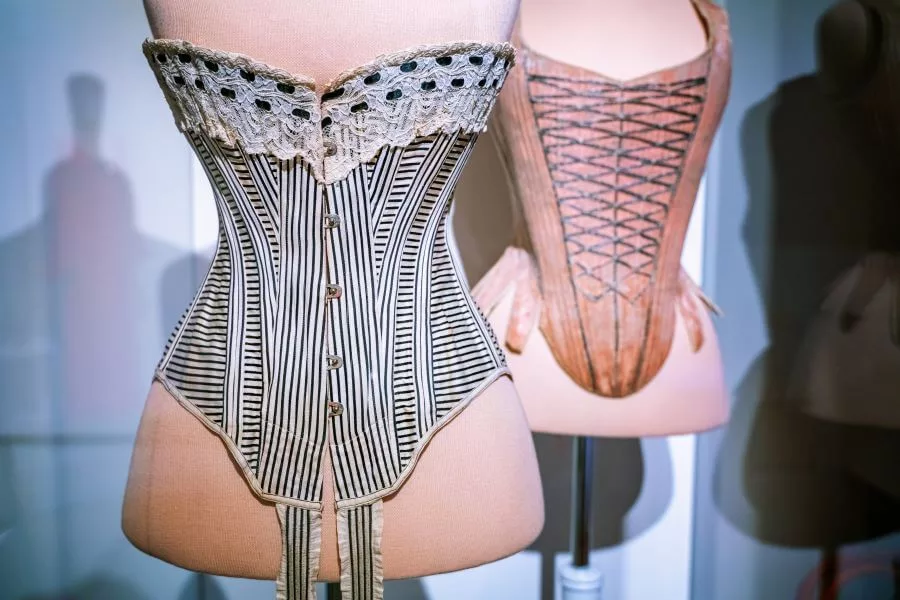 traditional corsets on a tailors dummy jpg