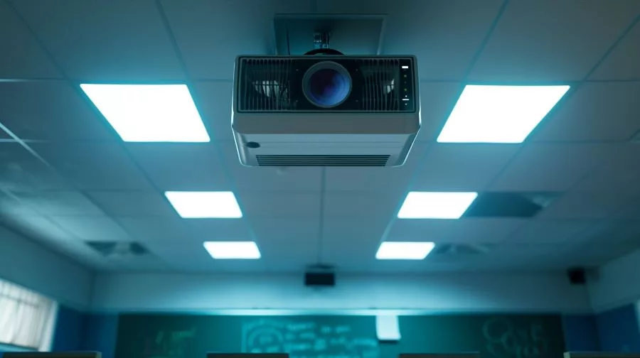 video porjector in ceiling of classroom jpg